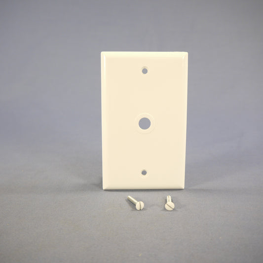 Cooper 2128W White 1-Gang Phone .375" Coax Cable Thermoset Wallplates Cover 4pcs