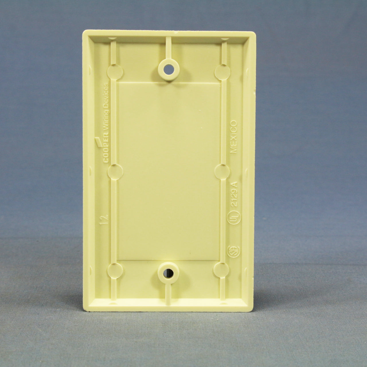 Cooper 2129A Almond 1-Gang Blank Plastic Standard Size Wallplate Cover Box Mount