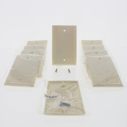 Cooper 2129A Almond 1-Gang Blank Cover Box Mount Thermoset Wallplates 10pcs