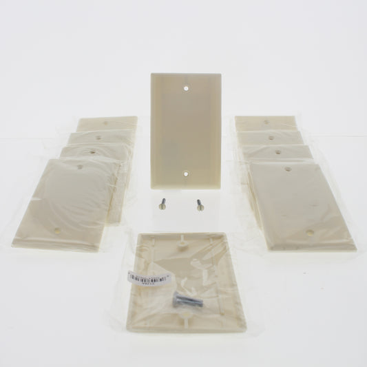 Cooper 2129A Almond 1-Gang Blank Cover Box Mount Thermoset Wallplates 10pcs