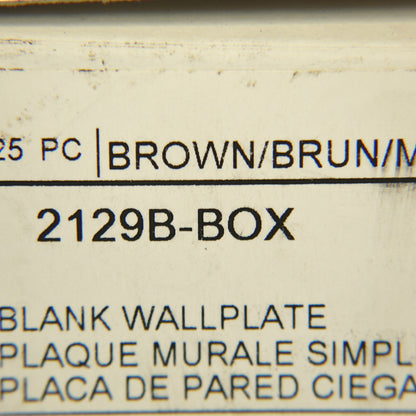 Cooper 2129B Brown 1-Gang Blank Cover Box Mounted Thermoset Wallplates 25pcs