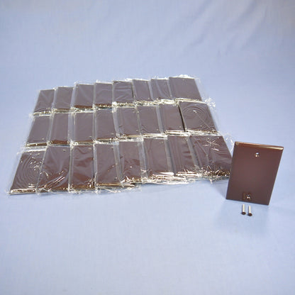 Cooper 2129B Brown 1-Gang Blank Cover Box Mounted Thermoset Wallplates 25pcs