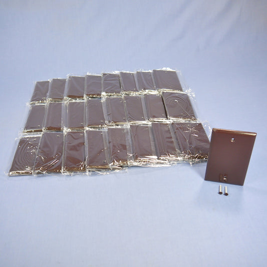 Cooper 2129B Brown 1-Gang Blank Cover Box Mounted Thermoset Wallplates 25pcs