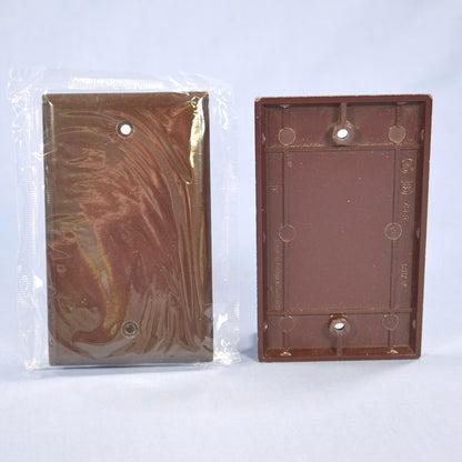 Cooper 2129B Brown 1-Gang Blank Cover Box Mounted Thermoset Wallplates 25pcs