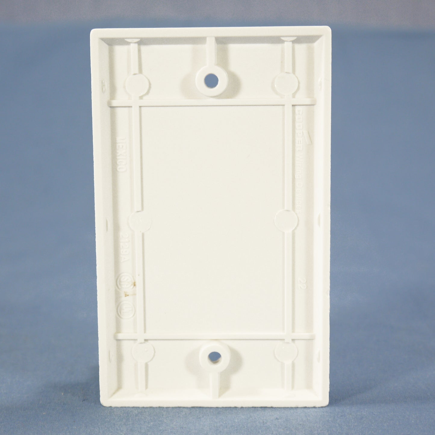 Cooper 2129W White 1-Gang Standard Blank Cover Box Mounted Thermoset Wallplate