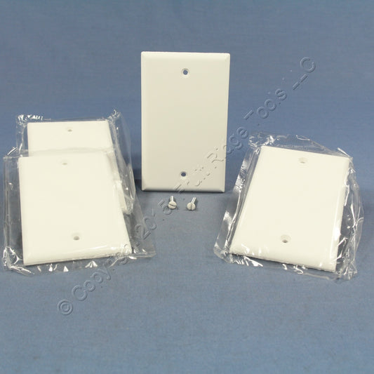 Cooper 2129W White 1-Gang Blank Cover Plastic Wallplate Cover Box Mount 4-pack