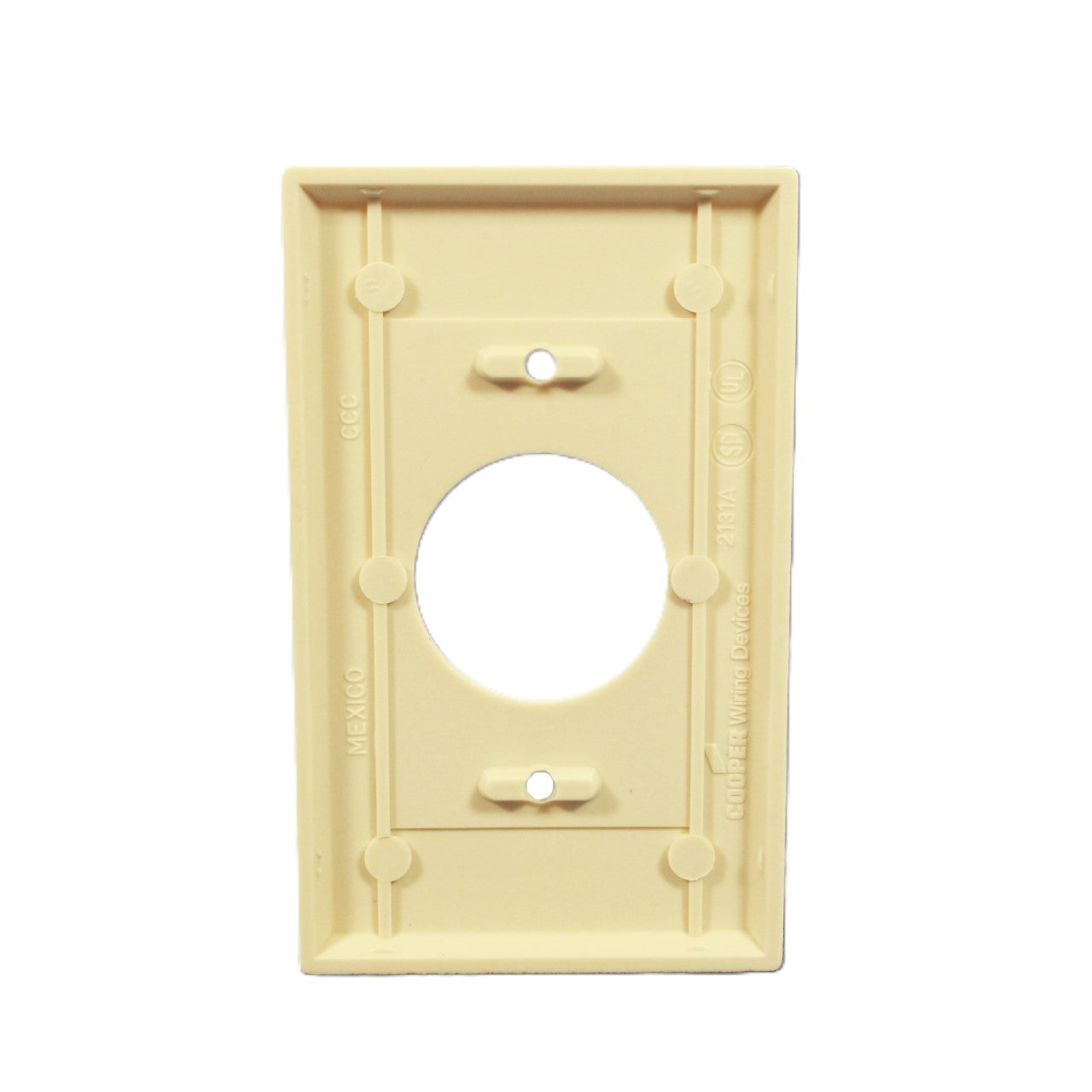 Cooper 2131LA Light Almond 1-Gang 1.406 Receptacle Single Outlet Thermoset Cover