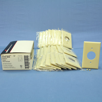 Cooper 2131V Ivory 1-Gang 1.406" Receptacle Single Outlet Thermoset Covers 25pcs
