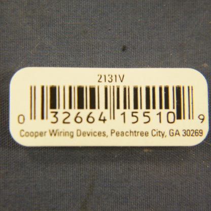 Cooper 2131V Ivory 1-Gang 1.406" Receptacle Single Outlet Thermoset Wallplate