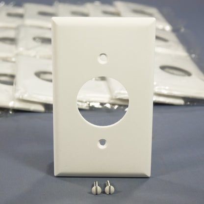 Cooper 2131W White 1-Gang Single 1.406" Receptacle Thermoset Wallplates 25-Pack
