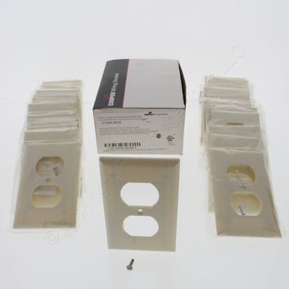 Cooper 2132A Almond 1-Gang Duplex Outlet Receptacle Thermoset Wallplates 25-Pack