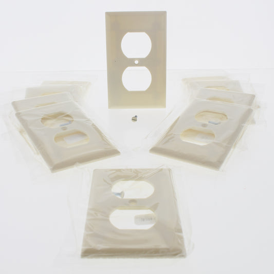 Cooper 2132A Almond 1-Gang Duplex Outlet Receptacle Thermoset Wallplates 10pcs
