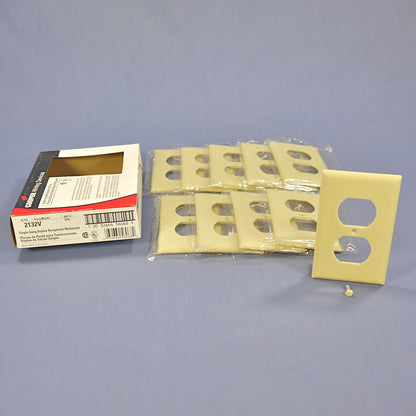 Cooper 2132V Ivory 1-Gang Outlet Duplex Receptacle Thermoset Wallplates 10pcs