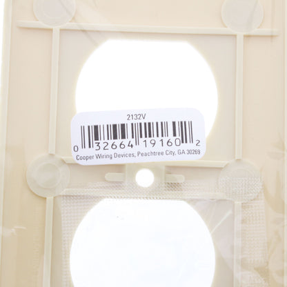 Cooper 2132V Ivory 1-Gang Duplex Outlet Receptacle Cover Plastic Wall Plate