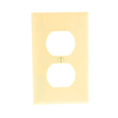 Cooper 2132V Ivory 1-Gang Duplex Outlet Receptacle Cover Plastic Wall Plate