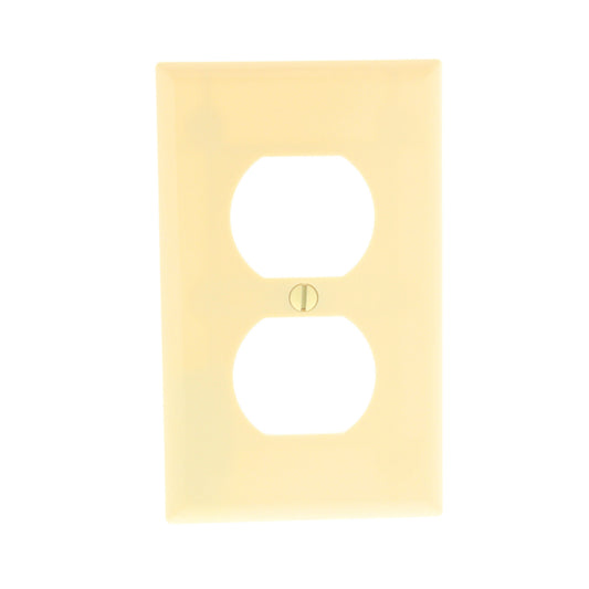 Cooper 2132V Ivory 1-Gang Duplex Outlet Receptacle Cover Plastic Wall Plate