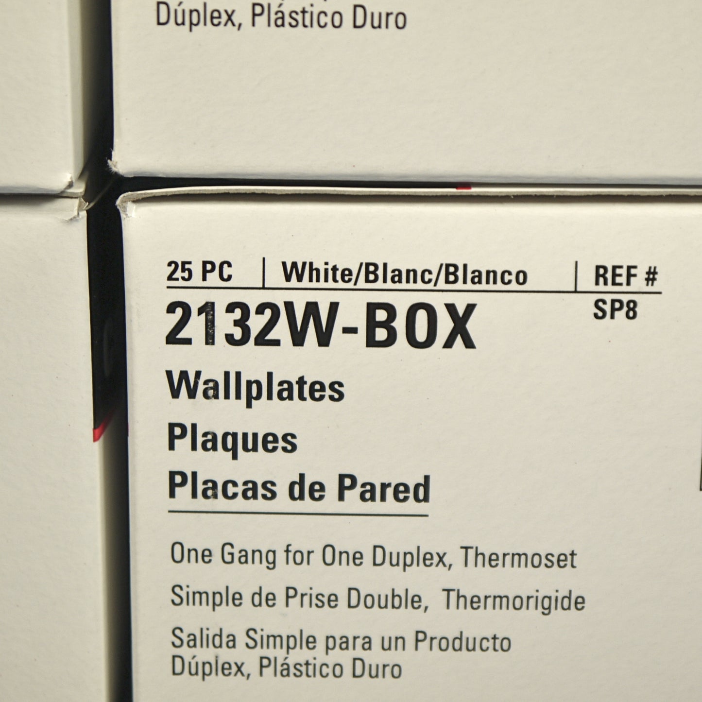 Cooper 2132W White 1-Gang Duplex Outlet Receptacle Thermoset Plastic Cover 100pc