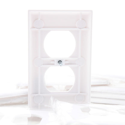 Cooper 2132W White 1-Gang Outlet Duplex Receptacle Thermoset Wallplates 10pcs