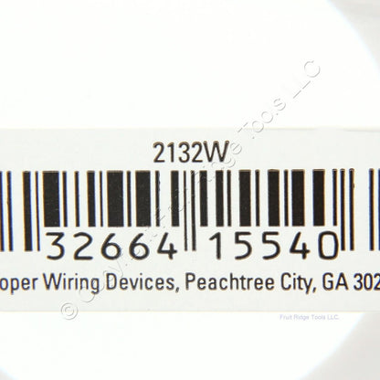 Cooper 2132W White 1-Gang Outlet Duplex Receptacle Thermoset Wallplates 10pcs