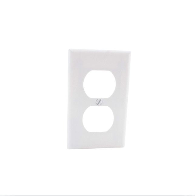 Cooper 2132W White 1-Gang Duplex Outlet Receptacle Cover Thermoset Wallplate