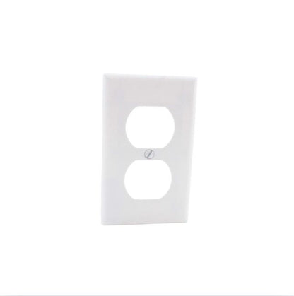 Cooper 2132W White 1-Gang Duplex Outlet Receptacle Cover Thermoset Wallplate