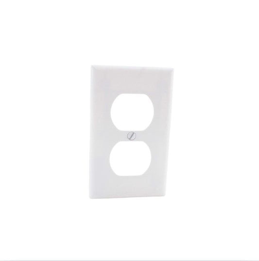 Cooper 2132W White 1-Gang Duplex Outlet Receptacle Cover Thermoset Wallplate