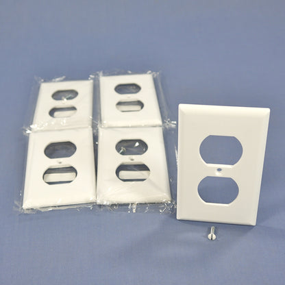 5 Cooper White Residential 1G Outlet Cover Duplex Receptacle Wallplates 2132W