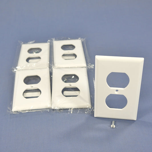 5 Cooper White Residential 1G Outlet Cover Duplex Receptacle Wallplates 2132W