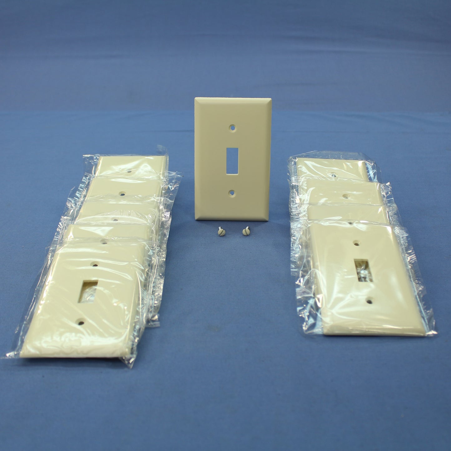 Cooper 2134A Almond 1-Gang Toggle Switch Plastic Thermoset Wallplate Cover 10pcs