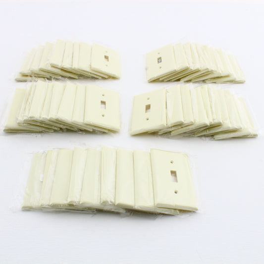 Cooper 2134A Almond 1-Gang Toggle Switch Plastic Thermoset Wallplate Cover 50pcs