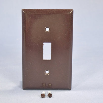 Cooper 2134B Brown 1-Gang Standard Toggle Switch Plate Thermoset Wallplate Cover