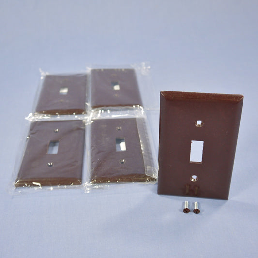 Cooper 2134B Brown 1-Gang Toggle Switch Thermoset Wallplates Plastic Cover 5pcs
