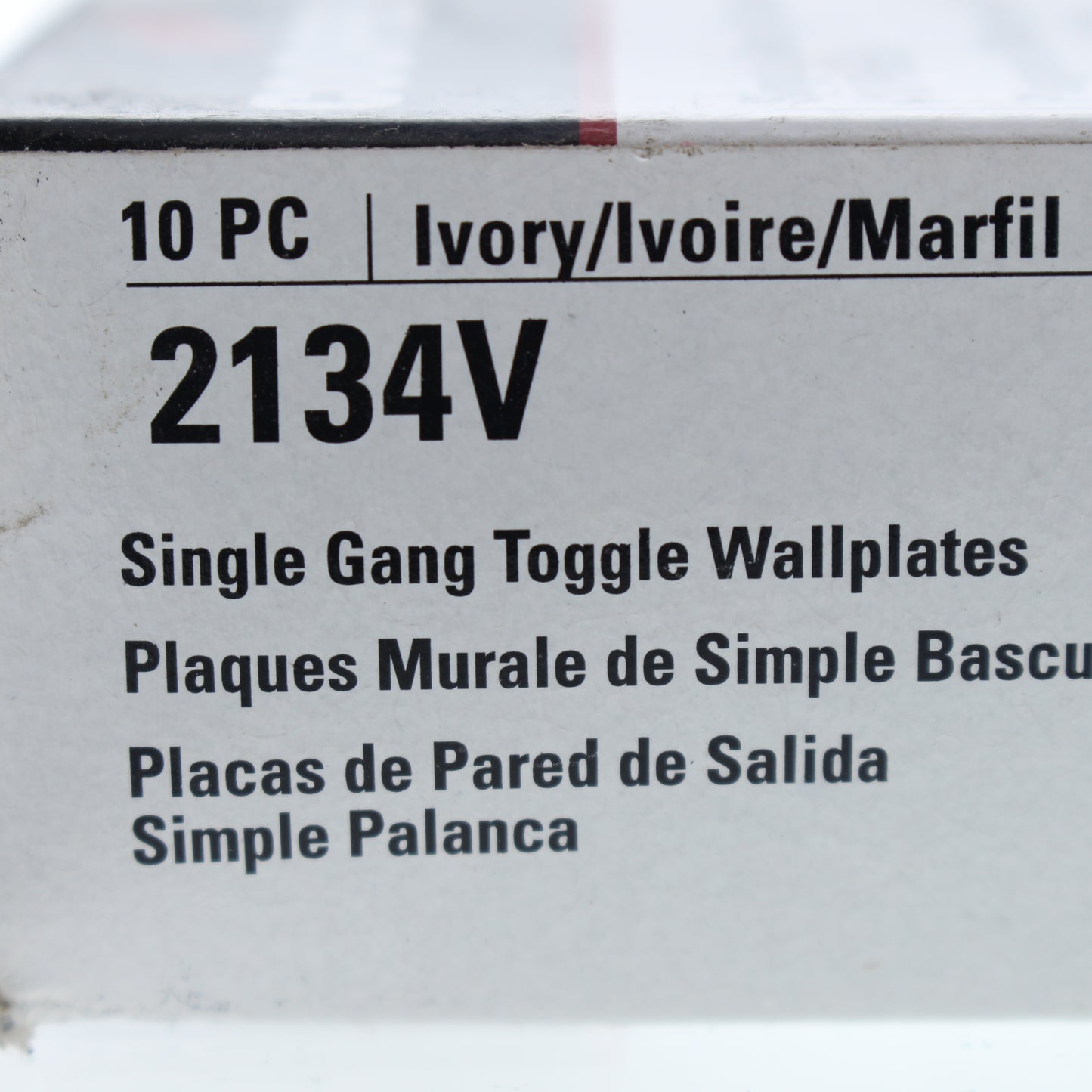 Cooper 2134V Ivory 1-Gang Toggle Switch Plastic Thermoset Wallplate Cover 10pcs