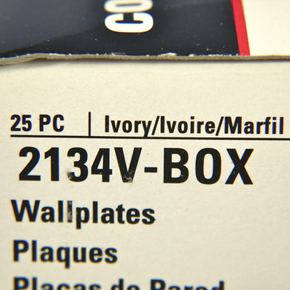 Cooper 2134V Ivory 1-Gang Toggle Switch Thermoset Wallplate Plastic Covers 25pcs