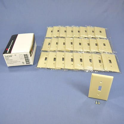 Cooper 2134V Ivory 1-Gang Toggle Switch Thermoset Wallplate Plastic Covers 25pcs