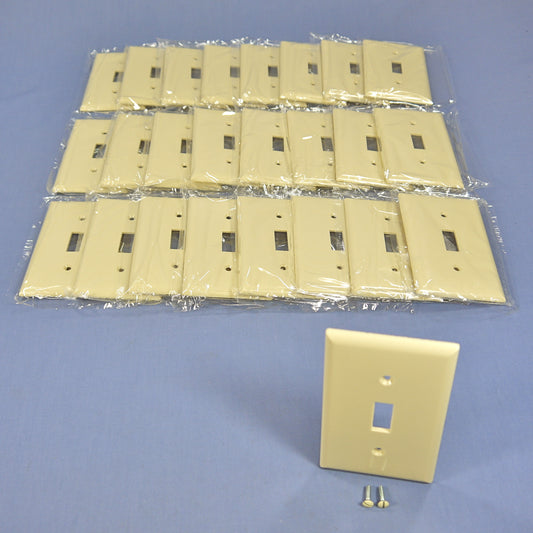 Cooper 2134V Ivory 1-Gang Toggle Switch Thermoset Wallplate Plastic Covers 25pcs