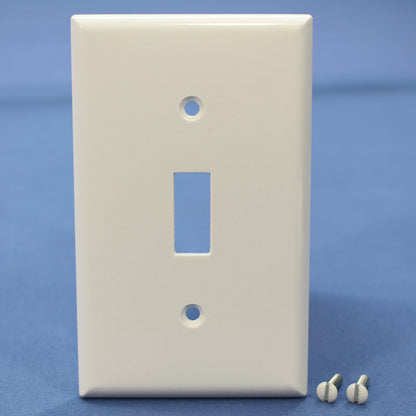 Cooper 2134W White 1-Gang Toggle Switch Plastic Thermoset Wallplate Cover 10pcs
