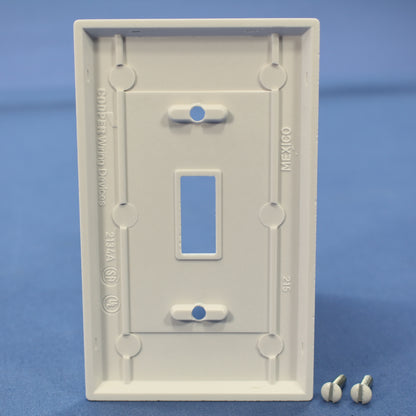 Cooper 2134W White 1-Gang Toggle Switch Plastic Thermoset Wallplate Cover 10pcs