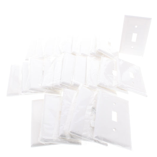 Cooper 2134W White 1-Gang Toggle Switch Thermoset Wallplates Plastic Cover 25pcs