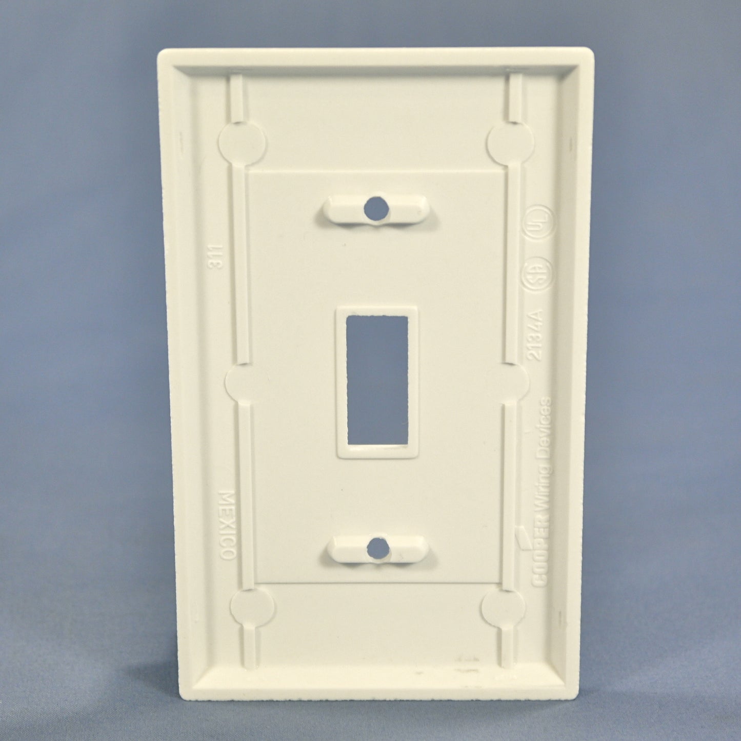 Cooper 2134W White 1-Gang Toggle Switch Thermoset Wallplate Cover Standard Size