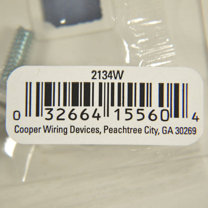 Cooper 2134W White 1-Gang Toggle Switch Thermoset Wallplates Plastic Cover 5pcs