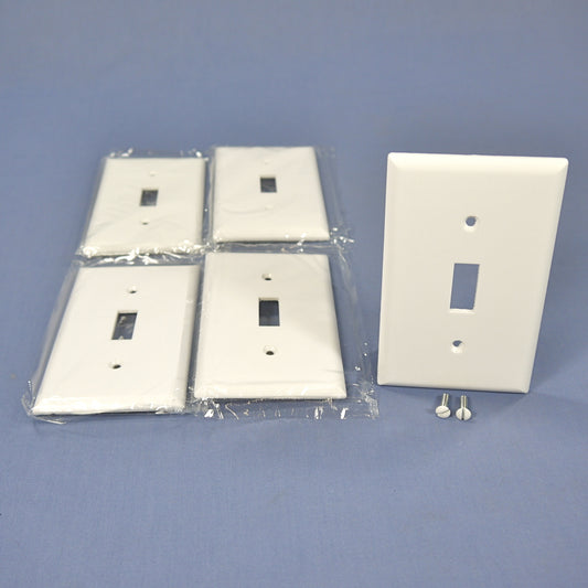 Cooper 2134W White 1-Gang Toggle Switch Thermoset Wallplates Plastic Cover 5pcs