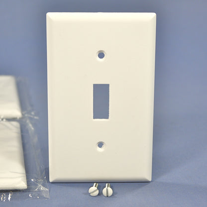 Cooper 2134W White 1-Gang Toggle Switch Thermoset Wallplates Plastic Cover 5pcs