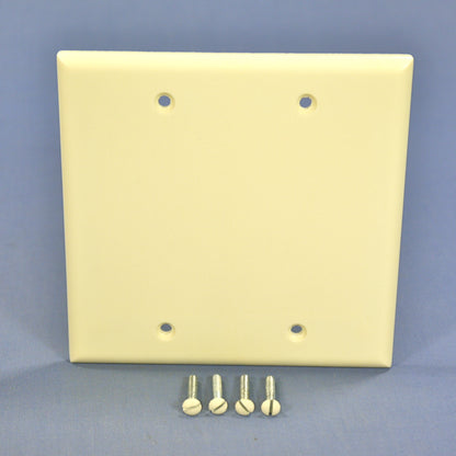 Cooper 2137A Almond 2-Gang Blank Thermoset Wallplate Box Mount Standard Cover
