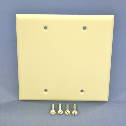 Cooper 2137A Almond 2-Gang Blank Thermoset Wallplate Box Mount Standard Cover
