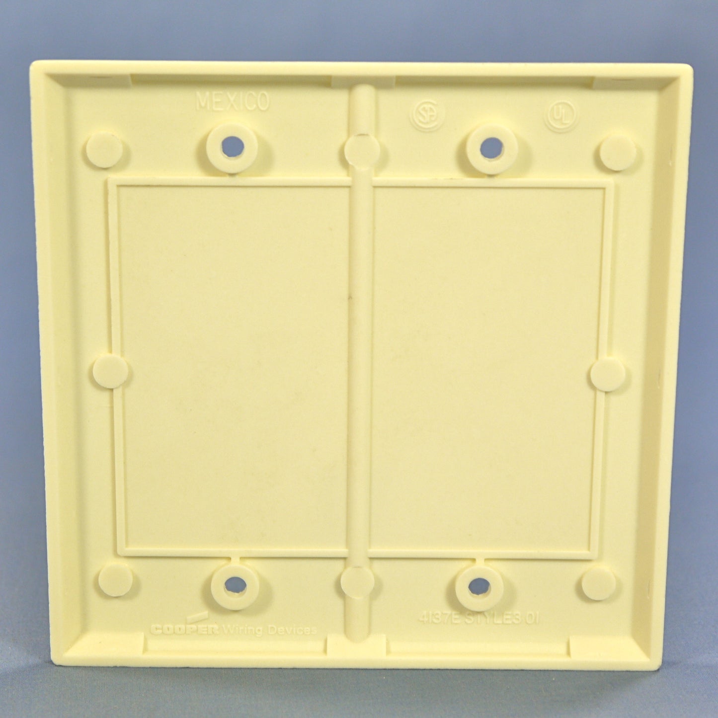 Cooper 2137A Almond 2-Gang Blank Thermoset Wallplate Box Mount Standard Cover