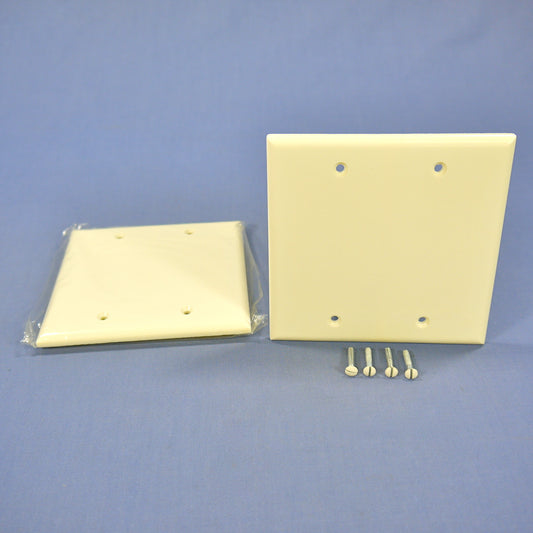 Cooper 2137A Almond 2-Gang Blank Cover Box Mount Thermoset Wallplates 2-Pack