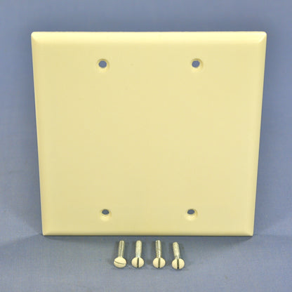 Cooper 2137A Almond 2-Gang Blank Cover Box Mount Thermoset Wallplates 2-Pack