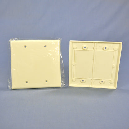 Cooper 2137A Almond 2-Gang Blank Cover Box Mount Thermoset Wallplates 2-Pack