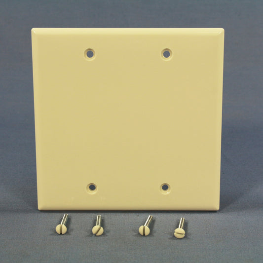 Cooper 2137LA Lt Almond 2-Gang Blank Cover Thermoset Wallplates Box Mount 10pcs